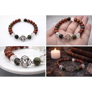 Root‎ Chakra Bracelet Dragons Blood Red Jasper Quartz Shungite Witchy Boho